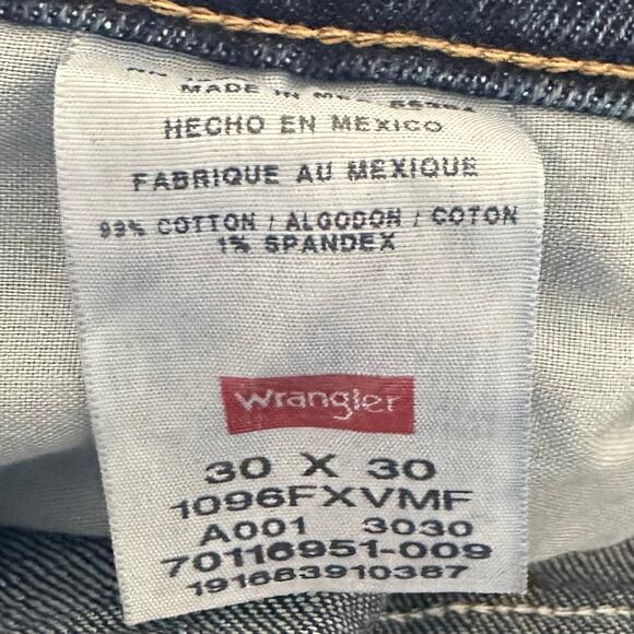 Wrangler Regular Fit Jeans Western Workwear Denim Straight Leg Rugged Size 30x30 - Picture 6 of 10